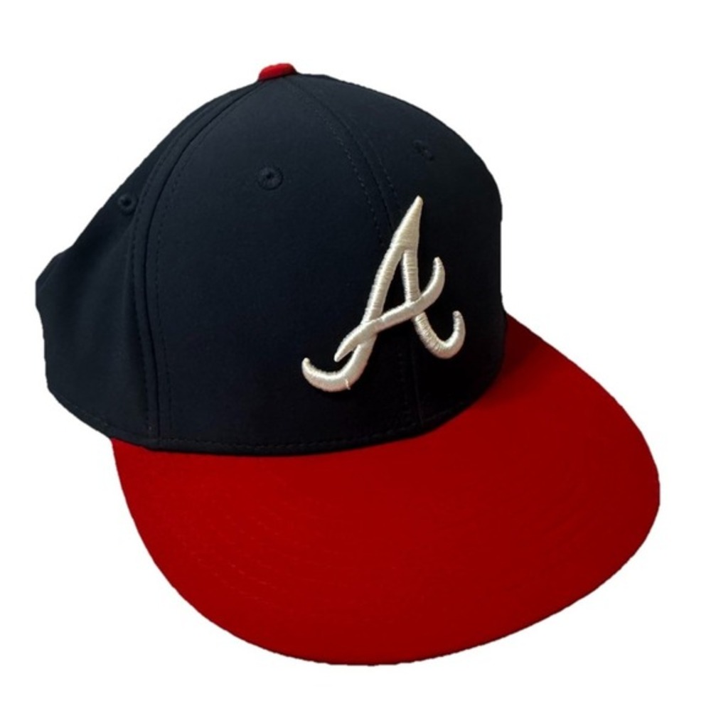 New Era Atlanta Braves Fitted Hat 7 1/4‎ On-Field Blue and Red MLB Baseball
